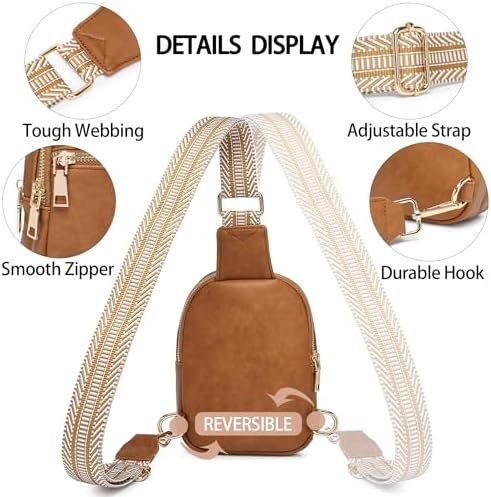 Small Crossbody Sling Bag for Women Leather Fanny Pack Cross body Purse Chest Bag for Women for Gifts - Image 5