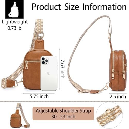 Small Crossbody Sling Bag for Women Leather Fanny Pack Cross body Purse Chest Bag for Women for Gifts - Image 4