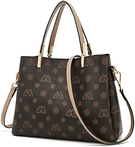 FOXLOVER Top-Handle Satchel Handbags for Women PVC Leather With Crossbody Strap Zipper Lightweight