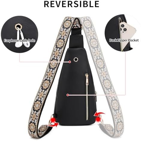 Small Sling Bag for Women Leather Crossbody Bags Fanny Pack Crossbody Chest Bags Purse - Image 4