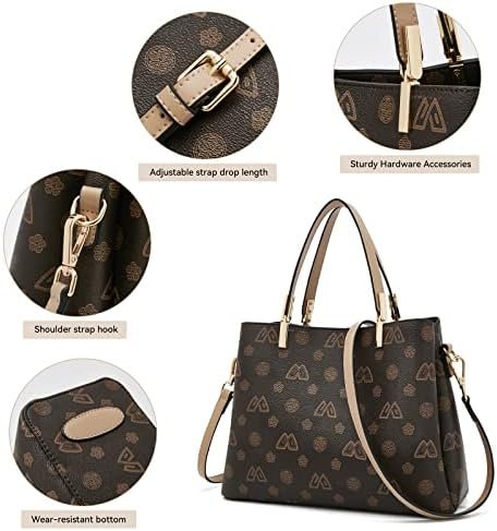 FOXLOVER Top-Handle Satchel Handbags for Women PVC Leather With Crossbody Strap Zipper Lightweight - Image 4