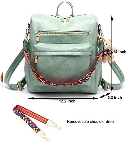 Soperwillton Women Backpack Purse Multipurpose Design Handbags Shoulder Bag PU Leather Travel bag Backpack Set 2pcs - Image 5