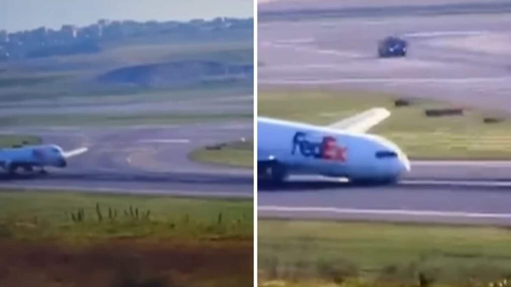 Cargo plane lands in Istanbul without front wheels.Watch scary videos | Trending