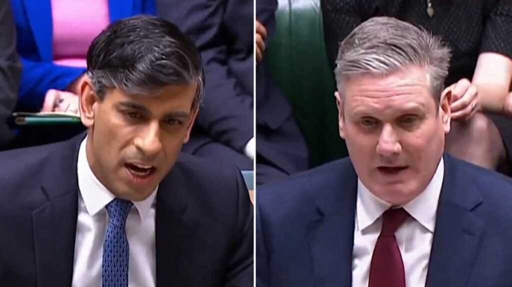 PMQs – Live: Starmer and Sunak clash over security and rainbow strap ban