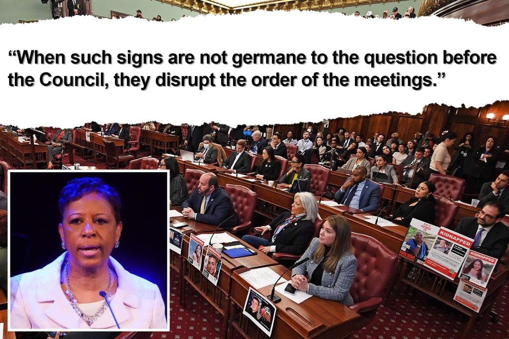 New York City Council leader forces Polish police to remove political signs including Israeli hostage posters