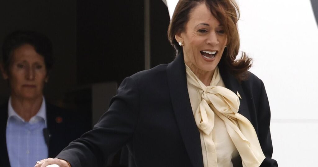 Kamala Harris arrives in Seattle for two campaign fundraisers