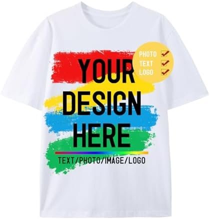 Custom T Shirts for Men Personalized Shirts Custom Shirts Design Your Own Front Back Print Photo Text